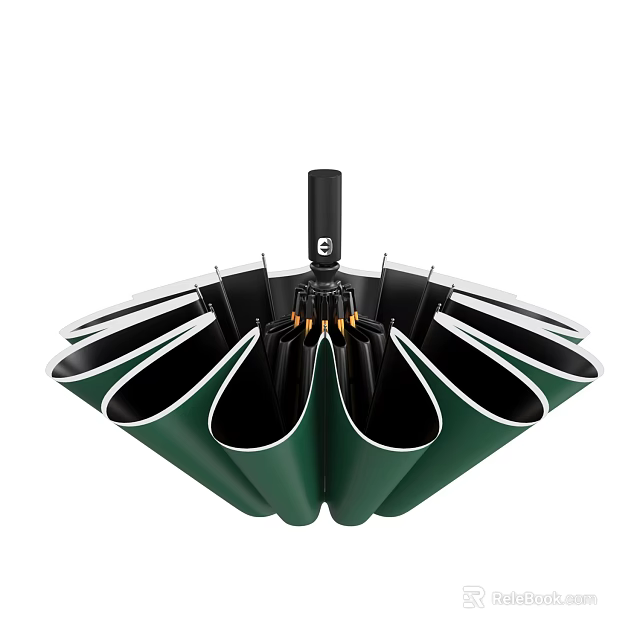 Game Movie Character With Green Foldable Umbrella Like Structure And Black Metallic Parts 3d model 
