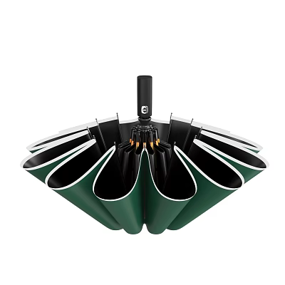 Game Movie Character With Green Foldable Umbrella Like Structure And Black Metallic Parts 3d model