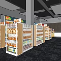 Supermarket General Merchandise Interior with Bright Lighting Well Organized Shelves and Products