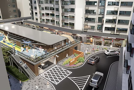 Modern parking building 3d model