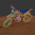 Muddy Blue And Red Off Road Motorcycle With Number 36 On Dirt Terrain