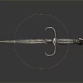 Ancient Metallic Dagger with Decorative Hilt and Intricate Carved Handle Design