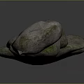 Decorative Green Stone Pieces With White Textures Arranged In Curved Line On Gray Background