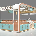Chinese Style Pastry Shopping Mall Store with Display Counter Hanging Lanterns and Decorative Elements