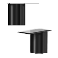 Modern Black Glass Top Display Stand With Sleek Pillar Base Design Structure 3d model