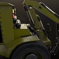 Yellow Heavy Duty Construction Vehicle With Front Loader Bucket And Large Tires