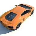 Modern Orange Lamborghini Luxury Sports Car With Sleek Design And Black Rims