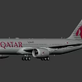 Qatar Airways Passenger Airplane With White Fuselage Red Tail Fin And Company Logo