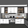 Modern Kitchen Interior Design With White Cabinets Black Appliances And Countertop