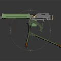 Green Military Weapon With Tripod Stand And Metal Structure Design