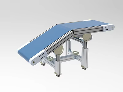 Mobile Industrial Equipment With Blue Tabletop And Metal Frame Structure 3d model