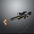 Tactical Sniper Rifle With Scope Black White Yellow Color Firing Flame