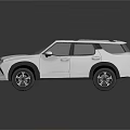 White Modern SUV With Stylish Front Grille Roof Rack And Black Wheels