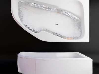 Sleek White Modern Freestanding Bathtub With Smooth Interior Surface And Elegant Design 3d model