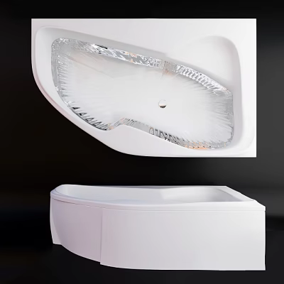 Sleek White Modern Freestanding Bathtub With Smooth Interior Surface And Elegant Design 3d model