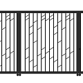 Black Metal Fence With Diagonal Stripes For Outdoor Security And Decoration