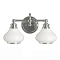 Modern Two Light Wall Sconce With White Shades And Chrome Finish