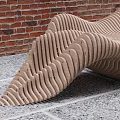 Modern public chair slice shaped bench 3d model