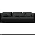 Light Gray Sectional Sofa With Multiple Cushions Dark Armrests And Curved Design 3d model