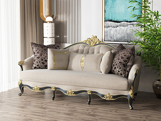 American double sofa 3d model