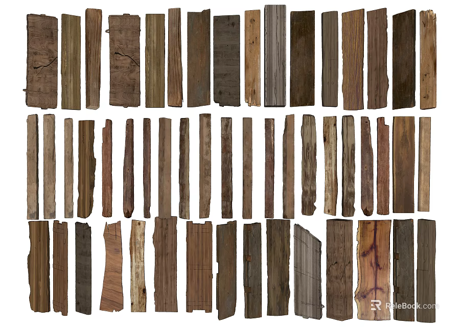 Natural Stone and Wood Materials with Various Textures for Decorative Projects 3d model 