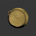 Yellow Handcrafted Woven Basket With Spiral Top And Patterned Sides For Household Use