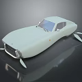 Light Green Unique Car With Streamlined Body And Paddle Design On Dark Background 3d model