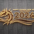 Golden Dragon Themed Decorative Lights for 2024 Chinese New Year Celebration