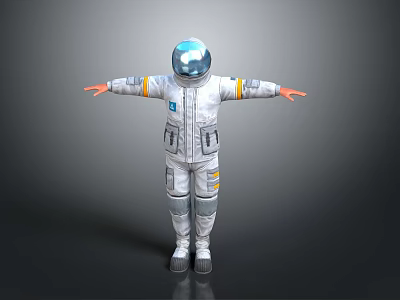 Modern Astronaut In Detailed White Spacesuit With Arms Outstretched For Cosmic Exploration 3d model
