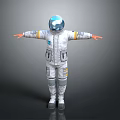 Modern Astronaut In Detailed White Spacesuit With Arms Outstretched For Cosmic Exploration