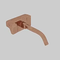 Sleek Wall Mounted Brushed Bronze Faucet With Modern Design On Gray Wall