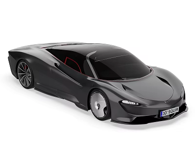 Black Sports Car Featuring Sleek Aerodynamic Design And Red Interior Elements 3d model