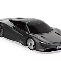 Black Sports Car Featuring Sleek Aerodynamic Design And Red Interior Elements