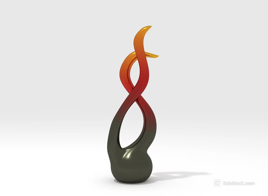 Modern Home Decorative Furniture Piece With Twisted Gradient Color Sculptural Design 3d model 