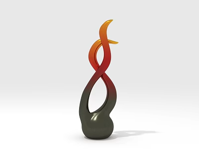 Modern Home Decorative Furniture Piece With Twisted Gradient Color Sculptural Design 3d model