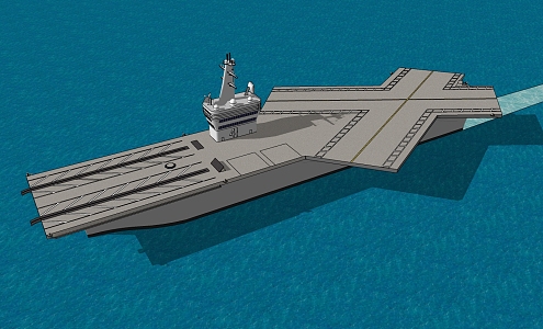 Modern aircraft carrier warship 3d model