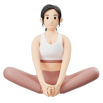 Modern Do Yoga Fitness Woman Cartoon Woman 3d model