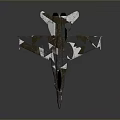 3D Model of Space Aerospace Fighter Jet With Modern Future Design