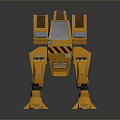 Orange Mechanical Quadruped Robot Creature With Armored Plates And Leg Structure 3d model