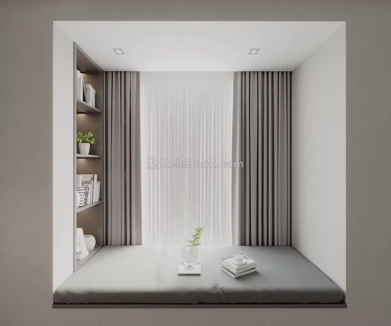 Modern Nordic Style Floating Window Sill Floating Window Pad Floating Window Cabinet Curtain Ornaments 3d model