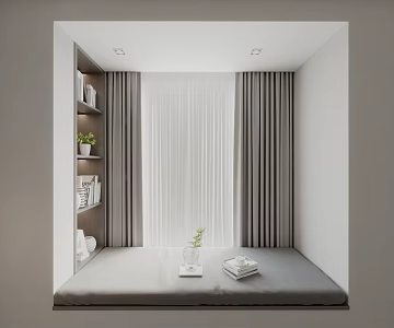 Modern Nordic Style Floating Window Sill Floating Window Pad Floating Window Cabinet Curtain Ornaments 3d model