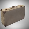 Vintage Suitcase With Leather Corners Metal Locks Brown Handle Classic Design