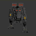 Futuristic Mechanical T-Rex Dinosaur With Metallic Parts Red Eyes And Robotic Design