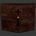 Vintage Handcrafted Leather Bag With Cross Pattern Stitched Details And Strap Buckle