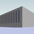 Modern Gray Office Building Exterior With Long Windows And Sleek Design
