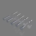 Shiny Metal Screws in Various Sizes with Flat Heads and Threaded Shanks