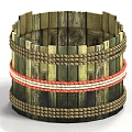 Bamboo bowl bamboo basket 3d model