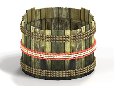 Bamboo bowl bamboo basket 3d model