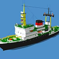 Black and White Ship With Yellow Tower Red Chimney On Sea Under Blue Sky