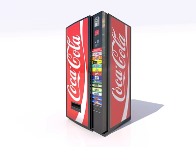 Commercial Equipment Coca-Cola Branded Automatic Beverage Vending Machine For Retail Use 3d model
